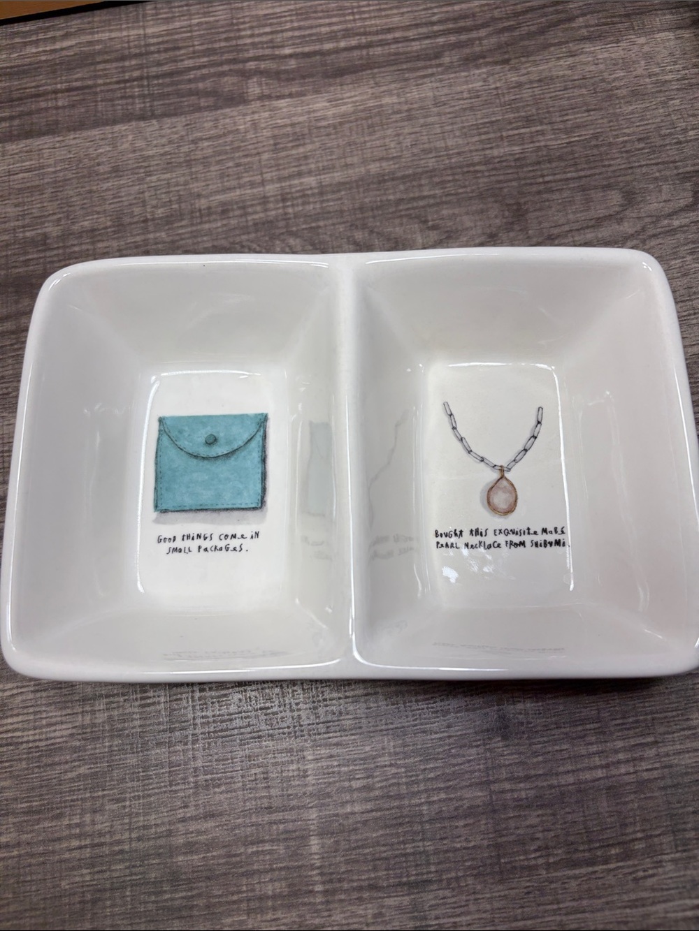 Rae Dunn Artisan Collection Divided Trinket Dish